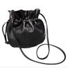 All Leather Black Cowhide Bag Lucky Bag Portable Messenger Bag Genuine Leather Wrinkled Cloud Women'S Bag