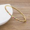 Nidin New Design High Quality Charm Rainbow Bracelet Copper Zirconia Rhinestone Cuff Bangle Trendy Jewelry Gift For Women Girls