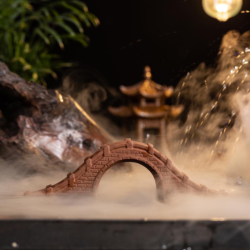 Ceramic Stone Arch Bridge Ornament for Micro Landscapes, Fish Tanks, or Zen Gardens