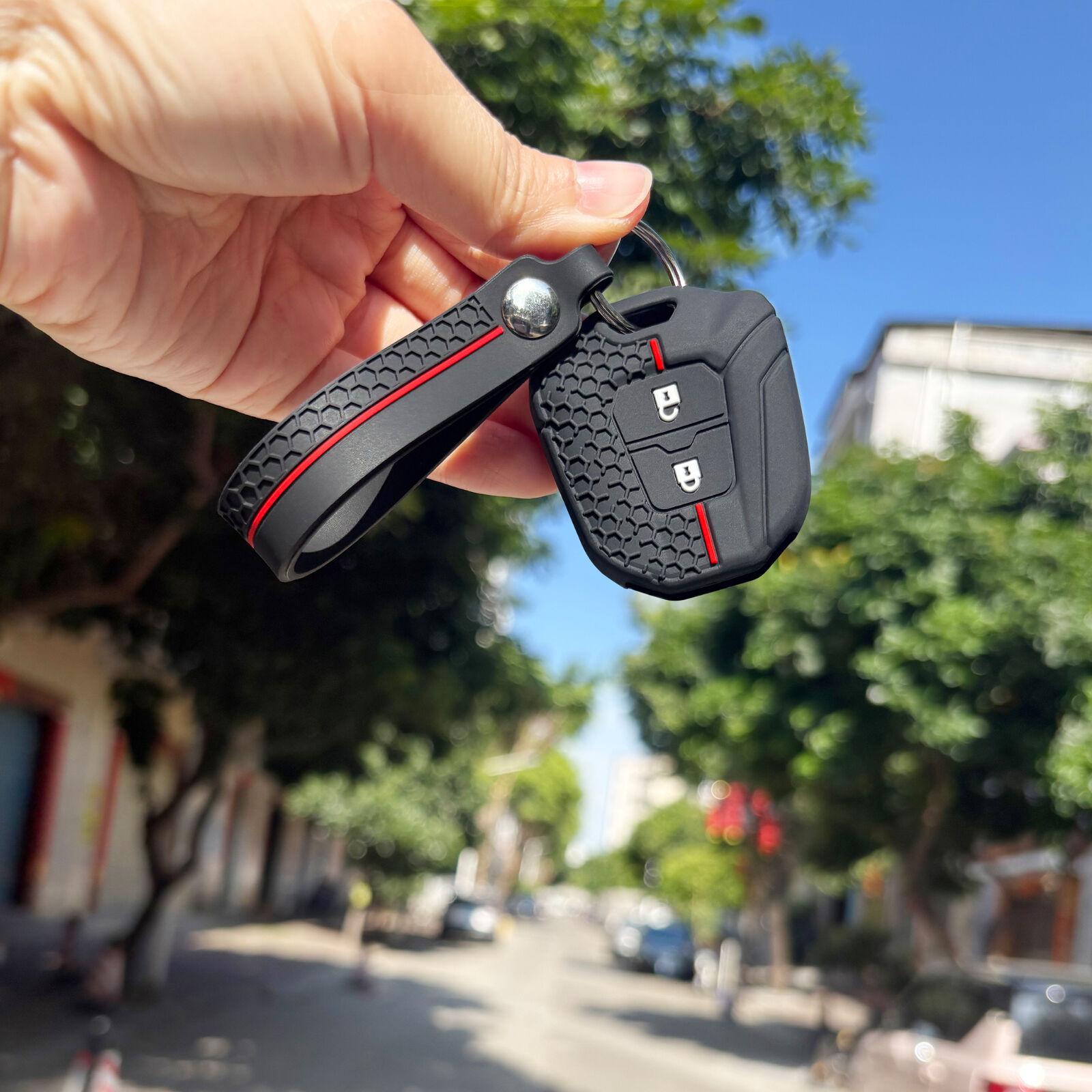 Silicone Car Key Case Cover For Isuzu D Max Mu-x V-Cross Mu-7 D-max MU-X 2025 1.9 X-series Car Accessories Key Cover Cap Fob