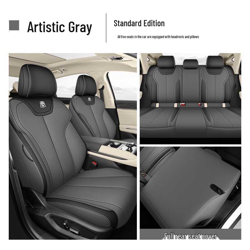 Oddychające, zakrywające całe siedzenie pokrowce na foteliki samochodowe do BYD Qin L, odpowiednie na wszystkie pory roku. Poduszka Qin L D-MI.