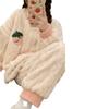Women's College-Style Plush Pajamas - Thick, Warm, and Loose-Fitting Autumn Homewear