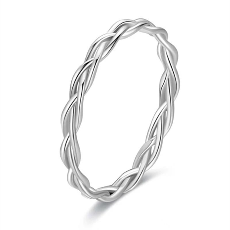 

Металлическое серебристого цвета женское кольцо на палец с витым дизайном, простое стильное женское кольцо для повседневной носки, темпераментное ювелирное изделие, дропшиппинг 8