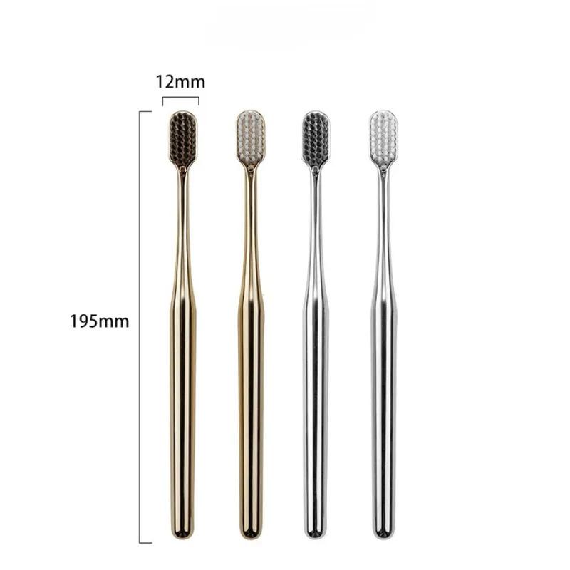 1-4pcs Luxury Soft Toothbrush Men Women Adult Tooth Brush Gold Silver Dental Brushes Elegance Gentle Toothbrushes Drop Shipping