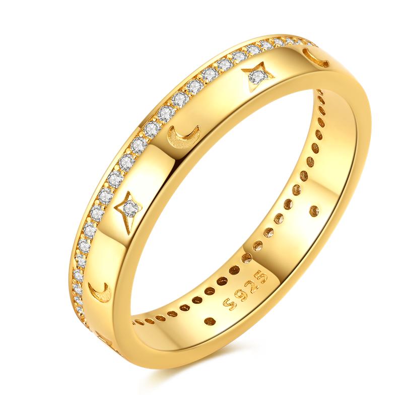 Golden Color Sparking Rings Copper Popular LOVE Wedding Ring Certified Women Engagement Jewellery Anniversary Gifts