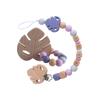 DIY Baby Personalized Name Leaf Pacifier Clips Holder Chain Teething Toys Gifts Wooden Ring Anti-drop Chains Babies