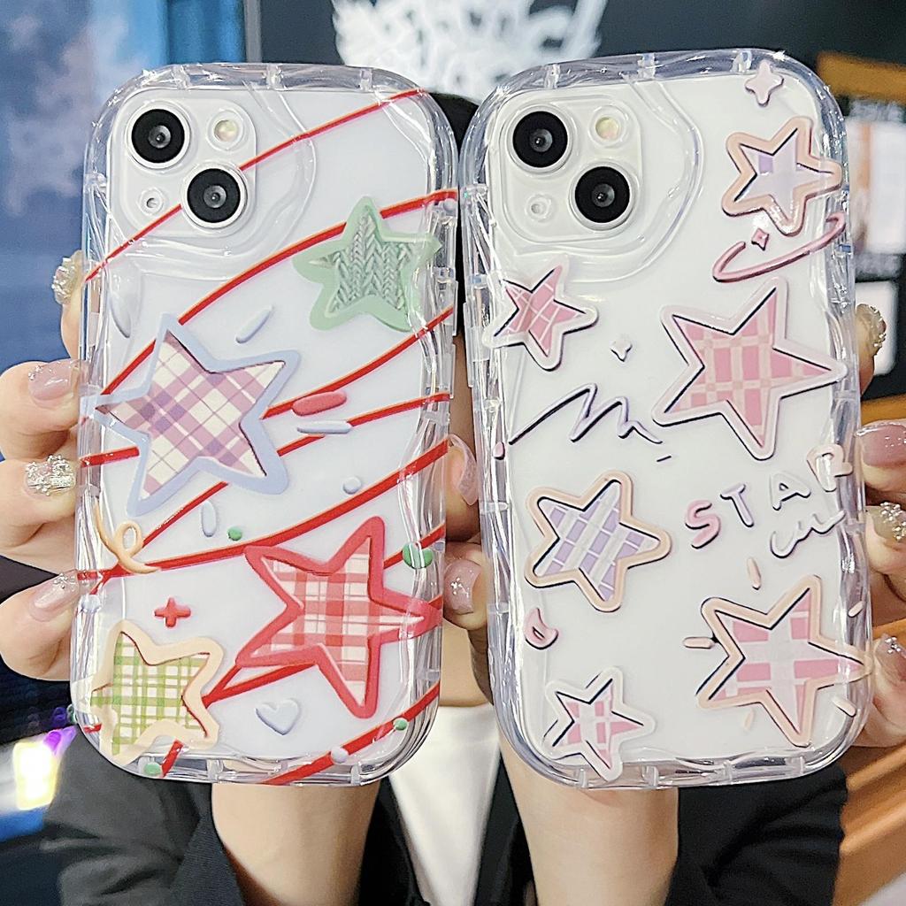Sevimli Silikon Kılıf Xiaomi Redmi için Not 13 12 11 Samsung A54 A24 A14 Oppo A78 A58 A38 Infinix Not 30 Pro Funda Meteor Yıldız Kapak Yumuşak TPU Tampon