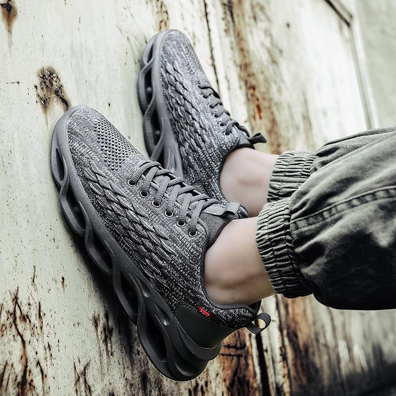 Running Shoes Durable Woven Breathable Anti-slip Men Shoes Comfortable Lightweight Soft Mesh Lace-up Sports Shoes Men