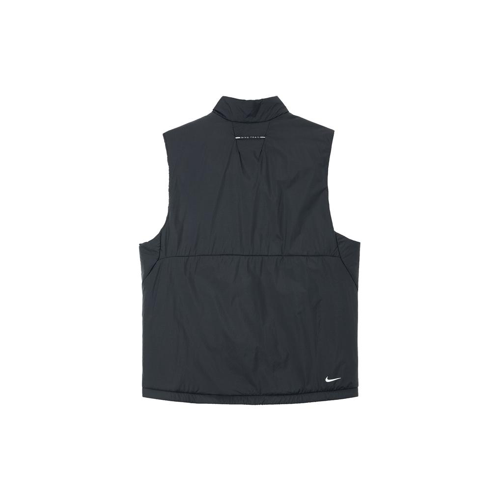 Nike הדפס לוגו צווארון סטנד רוכסן וסט ללא שרוולים לגברים שחור FZ0002-010