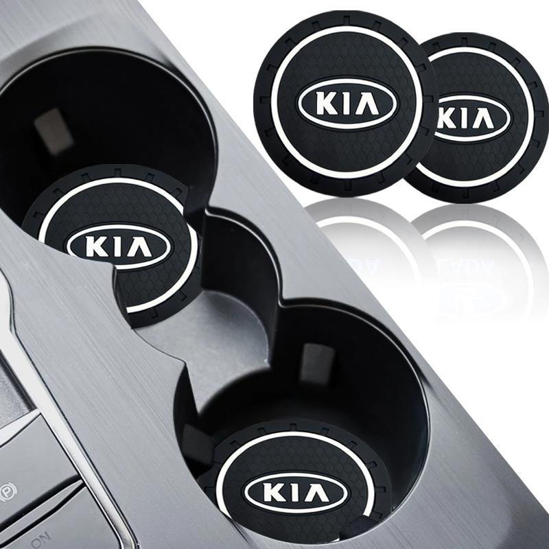 2Pcs Car Interior Silicone Coasters Non-slip Cup Holder Mat For KIA KN Sportage RIO Ceed Picanto Pegas Sorento Niro Cerato K5 K3 ulsap11