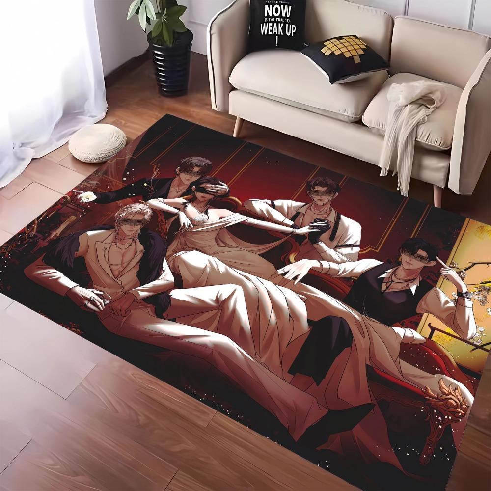 1pc Carpet Game Anime Characters Print for Home Living Room Bedroom Decor Non-slip Rug Floor MatComfortable Carpet for Fans Gift