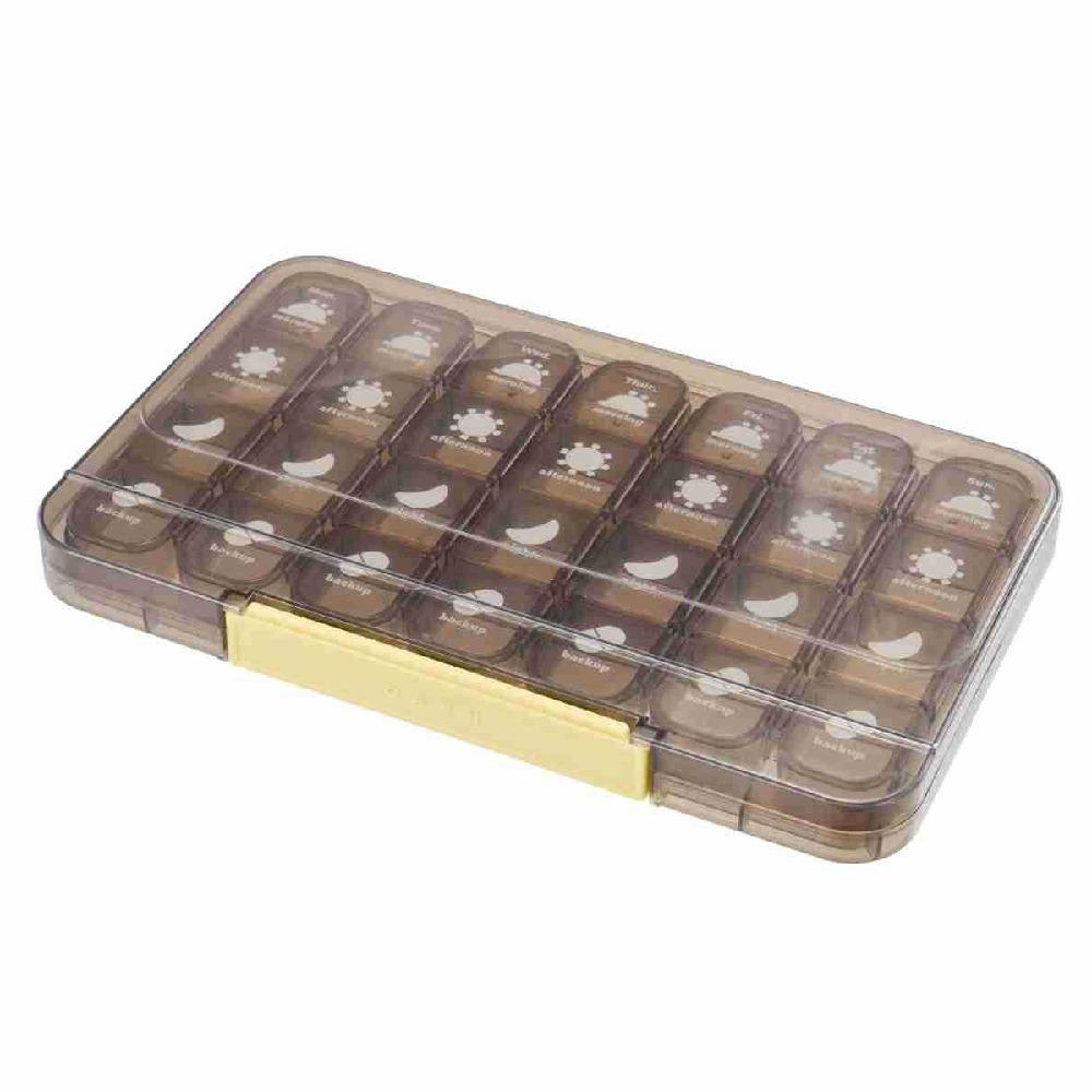 28 Grid Weekly Pill Container Sealed Daily Pill Box Medicine Storage Box for Travel Household