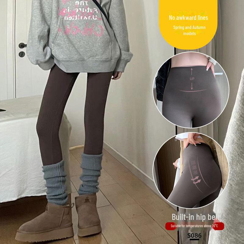 

Женские плотные теплые коричневые штаны для йоги Shark с бархатом, идеально подходят для осени и зимы в качестве верхней одежды, облегающие леггинсы Barbie XL (126-140 lbs)