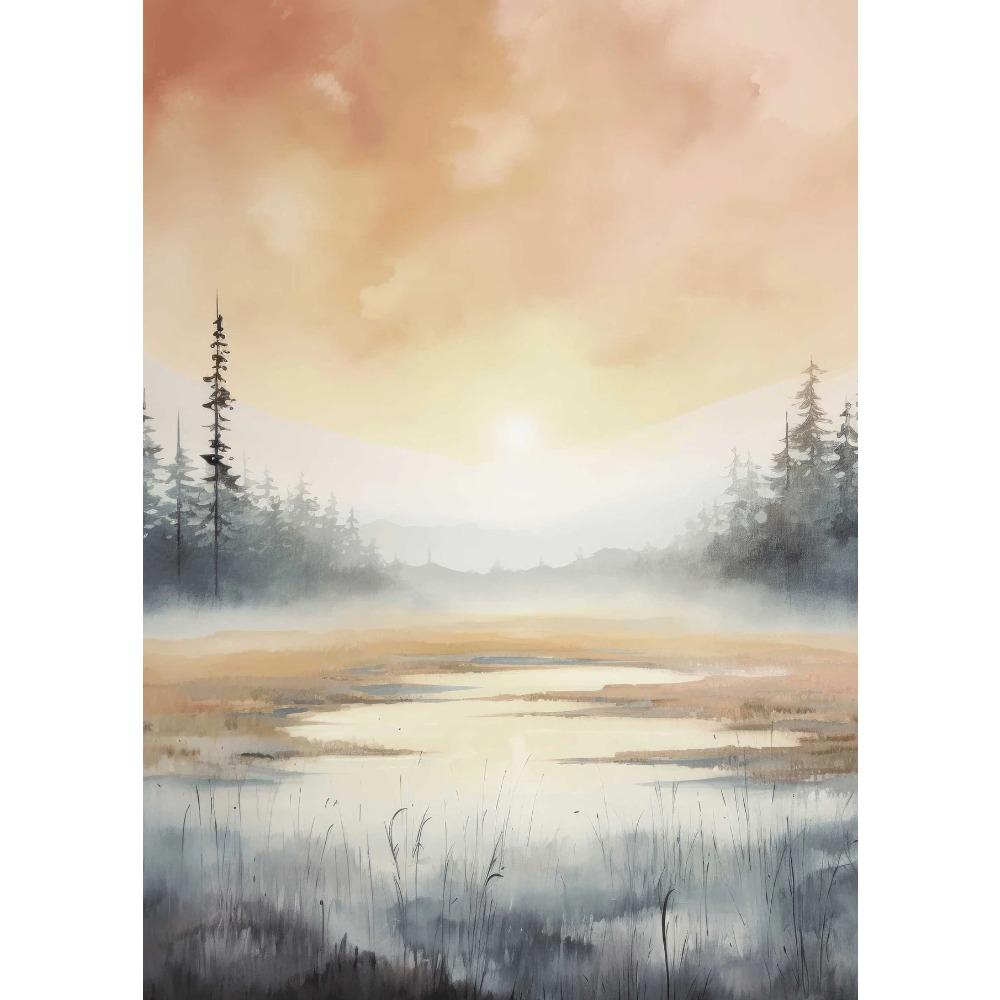 Nursery Landscape Sunset Daisy Flower Posters Wildflower Field Modern Prints Canvas Painting Wall Art Pictures Home Room Decor