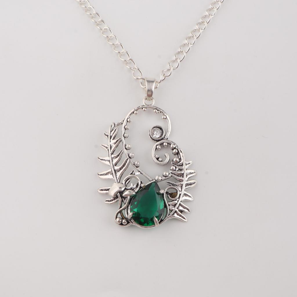 Piedra Preciosa Diópsido de Cromo Plata de Ley 925 Colgante para Fiesta 1.8" Joyería para Mujer CP-42-3