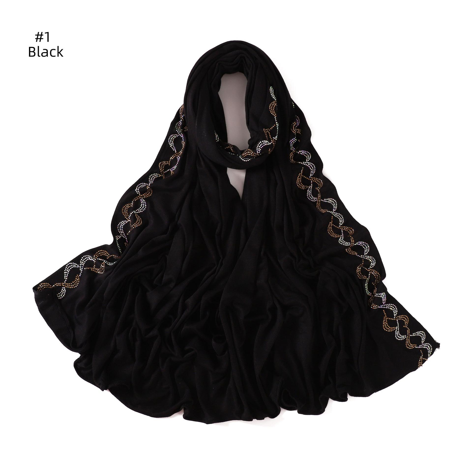 

Новый хиджаб со стразами для женщин Золотой Серебряный Бриллиантовый Мусульманский головной платок Мягкий Дышащий Джерси Обёртывание Ид Рамадан Модные аксессуары 70x170cm