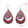 Red Plaid Christmas Car Teardrop Earrings