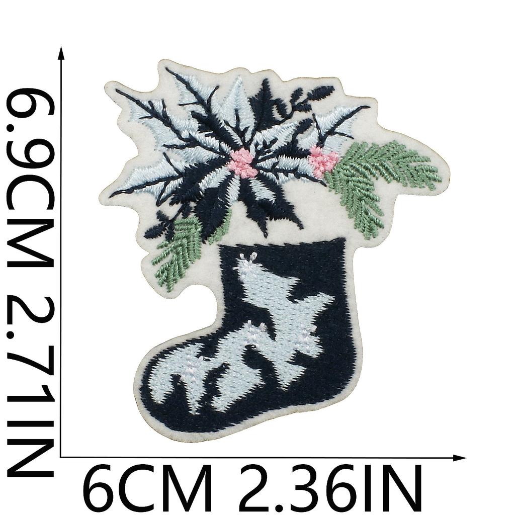 Christmas Theme Embroidery Cloth Sticker Bag Clothes Decoration Snowflake Bell Patch Sticker Gift Computer Embroidery Stamp Ironing