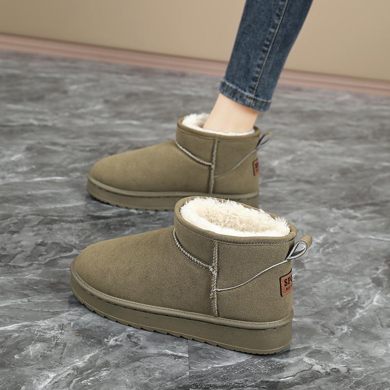 TUINANLE Nye dames vinter snøstøvler med tykt fløyelsfôr for sklisikkerhet, varme og komfort