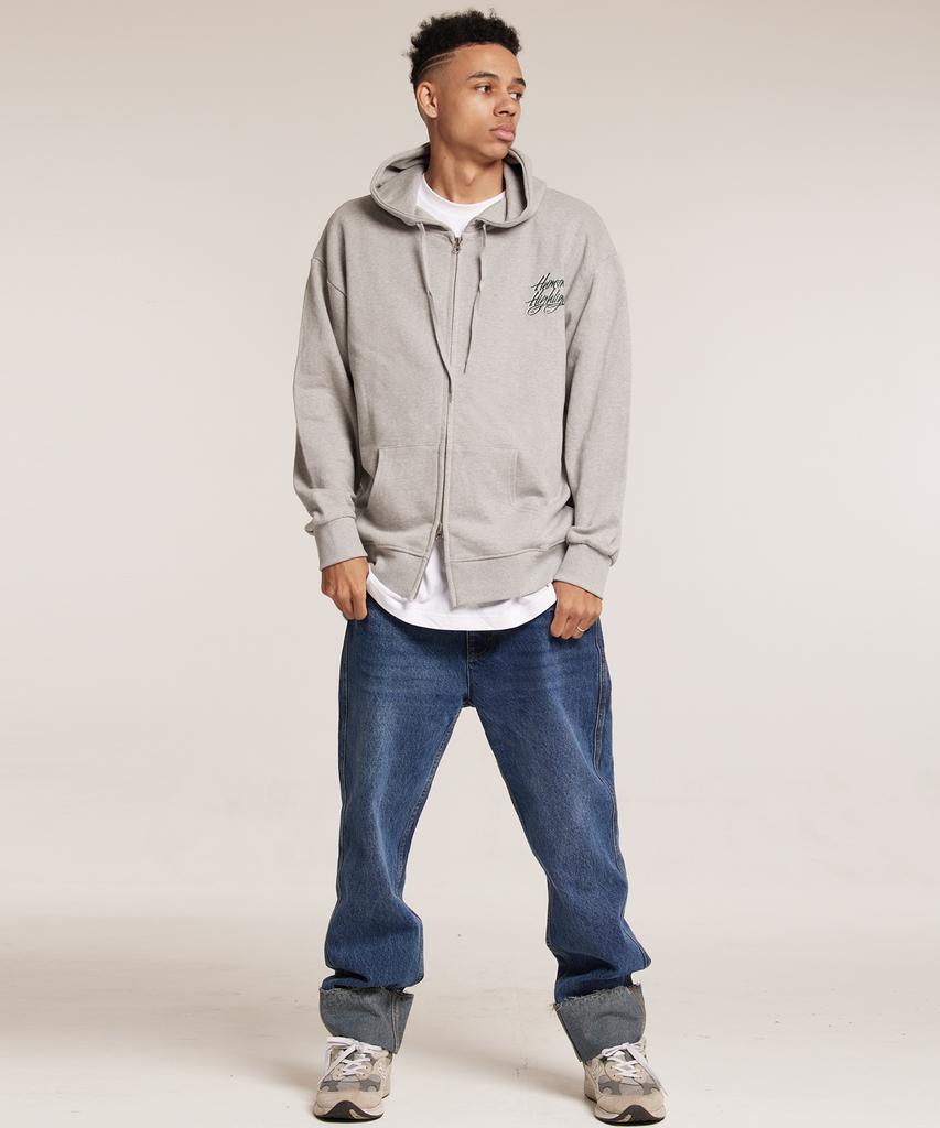 Cream Soda Lab Human Highlight Logo Zip-Up Grey Green