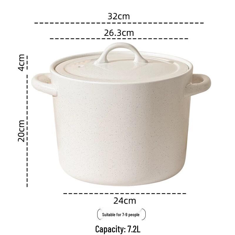 Zhìshì New Chinese Style White Ceramic Stew Pot
