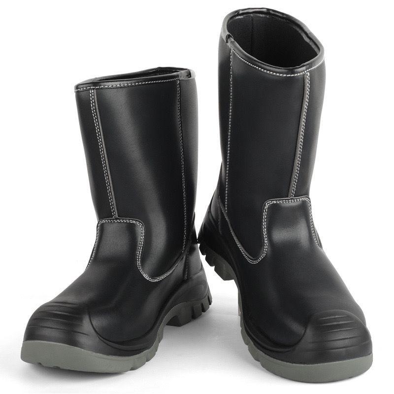 Men's Cowhide Steel Toe Work Boots - Anti-smash, Anti-puncture, Wear & Oil Resistant, Acid-Alkali & Waterproof.