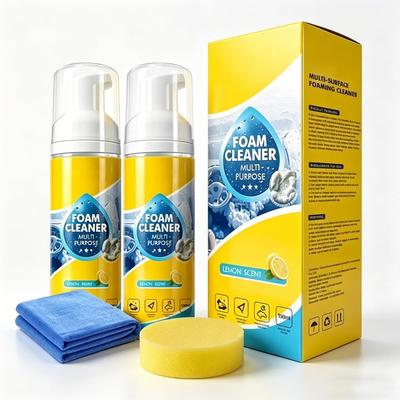 4-w-1 Wielofunkcyjny Piankowy Spray Czyszczący z Enzymami Do Wnętrza Samochodu Kuchni Łazienki Sofy Piankowy Spray do Głebokiego Czyszczenia z Cytrynowym Świeżym Zapachem
