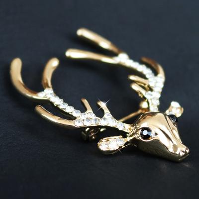 Deer Diamond Brooch Chain Accessories Men'S Women'S Suit Suit Shirt Temperament Collar Pin Collar Buckle Brooch Pin Accessories