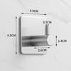 Traceless 304 Stainless Steel Adhesive Hook for Bathroom & Kitchen