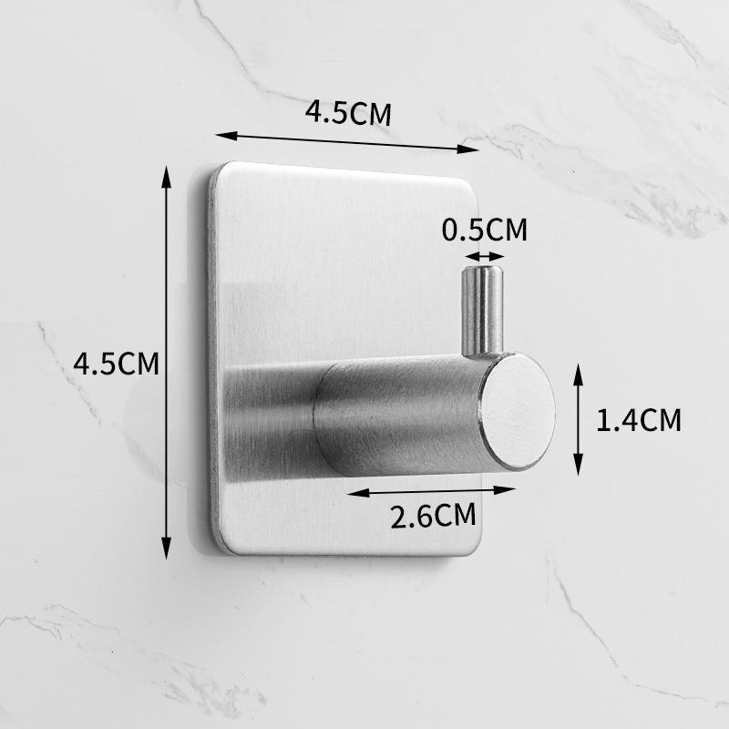 Traceless 304 Stainless Steel Adhesive Hook for Bathroom & Kitchen