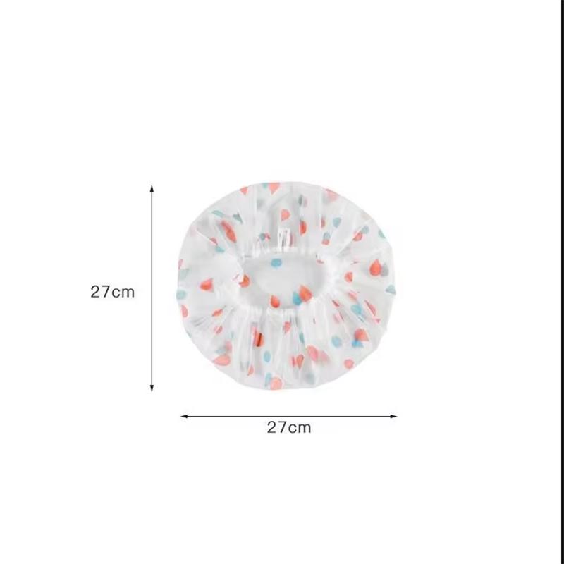 5 Pieces/Lot Shower Cap Translucent Elasticity Women's Household Shower Cap Waterproof Plastic Shower Cap Durable Random Color