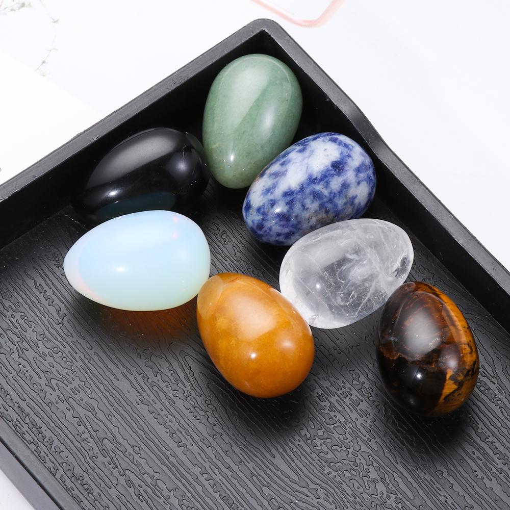 Posąg Biały Kryształ Niebieski Punkt Nefryt Wzór Jajka Kamień Leczący Kamień Naturalny Leczenie Mini Ozdoba