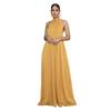 Tuta da donna con scollo all'americana, senza maniche, tinta unita, in chiffon, gamba larga, schiena scoperta, morbida, fluida, pantaloni lunghi, tutina