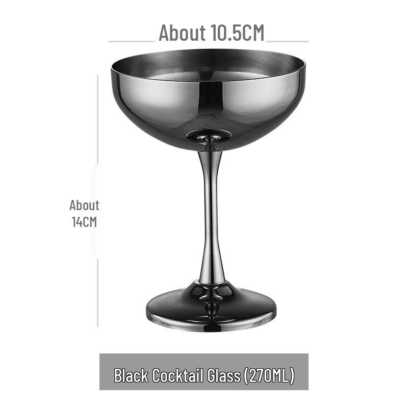 Creative High-Stemmed Stainless Steel Cocktail and Ice Cream Glass