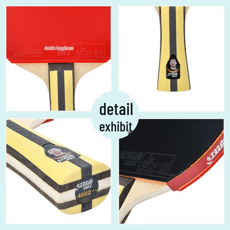 Red Double Happiness 4-Star Professional Table Tennis Racket