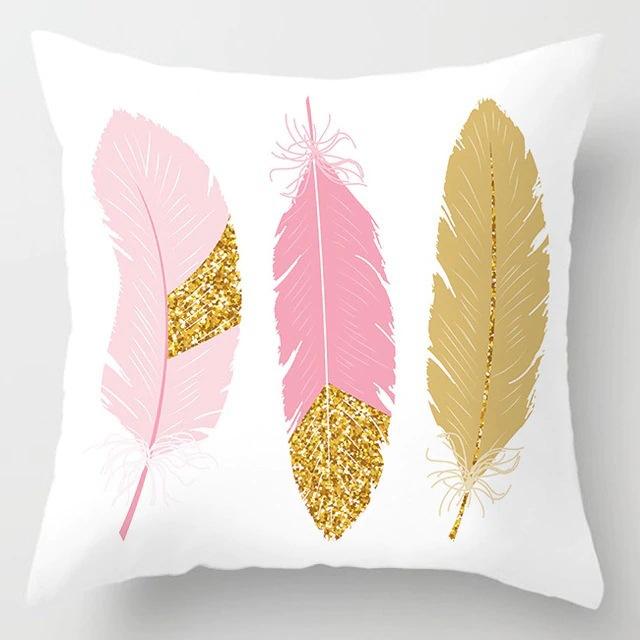 Nordic Pink Geometric Collection Digital Printing Short Plush Pillow Covers For Car Sofa Office Cushion Cover Home Goods