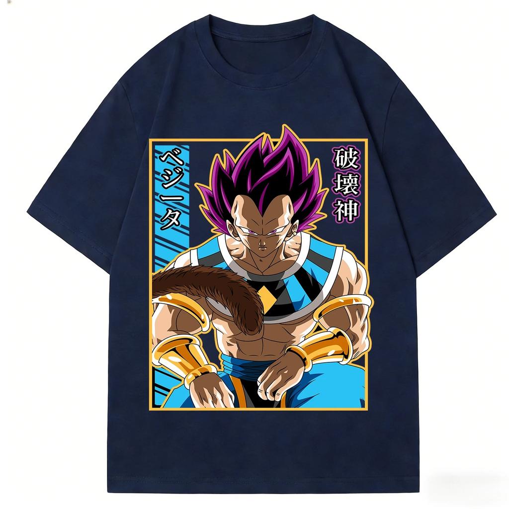 Dragon Ball "Vegeta God of Destruction" Anime Black Women And Men Fashion Comfortable T-Shirt