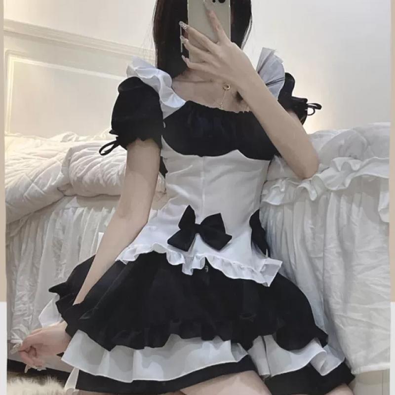 Kostým pro služebnou Cos Roztomilé šaty pro služebnou ve stylu Lolita Sexy Uniform Dámská souprava