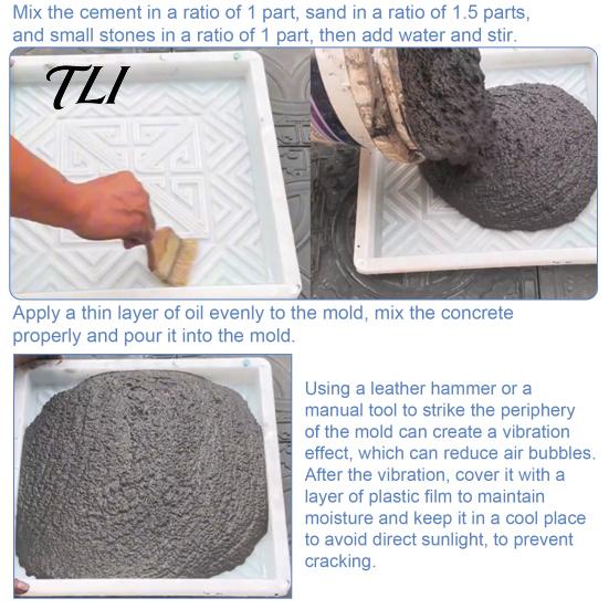 Reusable Concrete Stepping Stone Mold Path Mold, DIY Pavement Cement Mould, Resin Casting for Backyard Garden Patio Walkway Making Outdoor