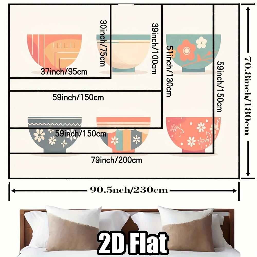 Minimalist Bowl-Shaped Design Digital Printing Polyester Wall Tapestry Suitable For Use Living Rooms Bedrooms Offices Bars Party