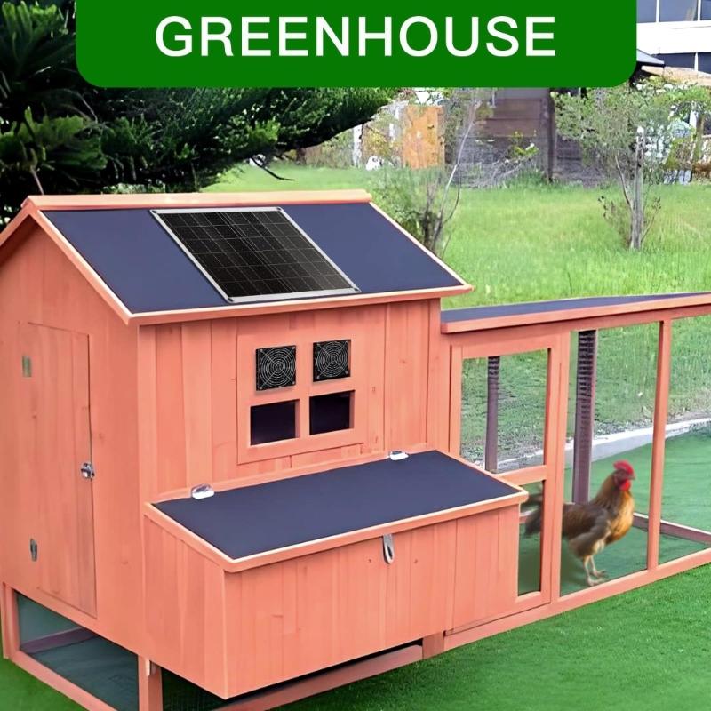 Greenhouses Solars Panel Fan Set 15W with Double Fan for Enhances Cooling in Chicken Coops Pet Houses and Garages