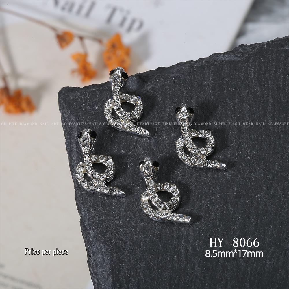 Shiny Rhinestone Snake-Shaped 3D Nail Art Accessories