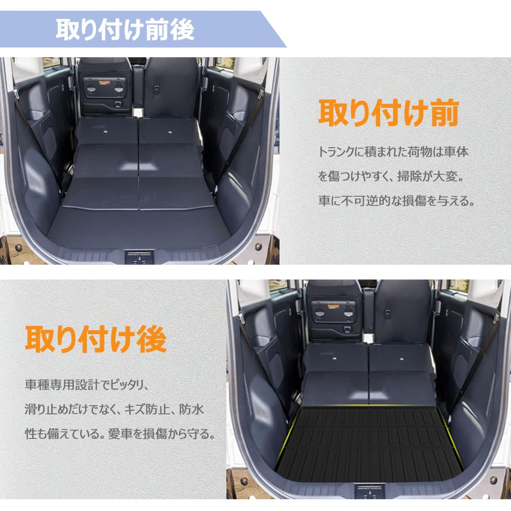 KASUART Foldable Car Luggage Mat for Mitsubishi New Delica Mini 30 Series 2023 Trunk Door Trunk Easy Interior Easy Installation (May onwards),