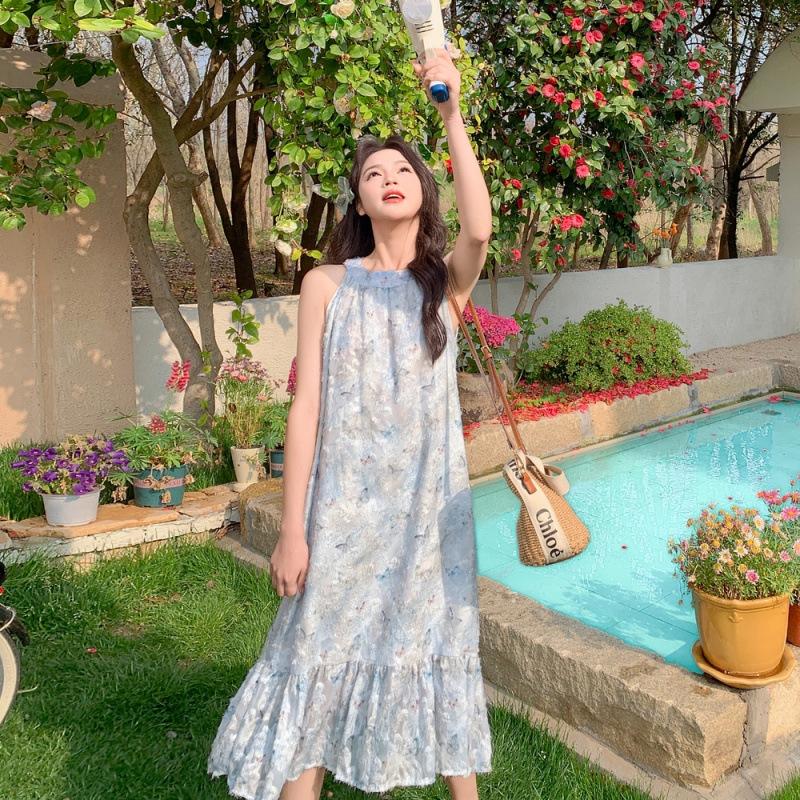 

Дизайн Принт Бабочки Без рукавов Платье с вырезом Летнее Новое Темпераментное Платье XL