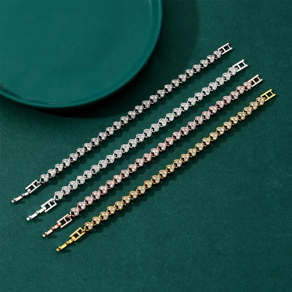 Luxury Cubic Zirconia Crystal Tennis Bracelets for Women Men Gold Color Silver Color Bracelet Chain Jewelry Gifts