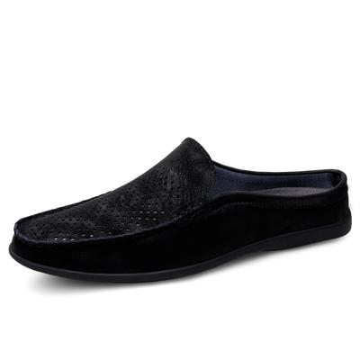 Modne Luksusowe Włoskie Kapcie Męskie Luxe Prawdziwa Skóra Mokasyny Męskie Codzienne Antypoślizgowe Półkapcie Letnia Moda Półbuty Mężczyzna