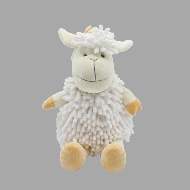 Cartoon Lamb Chenille Plush Toy & Absorbent Hand Towel