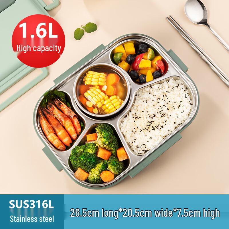 Meichu Multifunctional 5-Compartment Lunch Box 3-Piece Set
