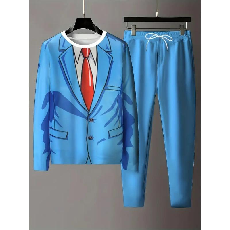 

Men Tracksuit Spring Set 3d Print Long Sleeved Camouflage T-shirt+Trousers Jogger Sportswear Casual Streetwear 2 Piece Suit XL