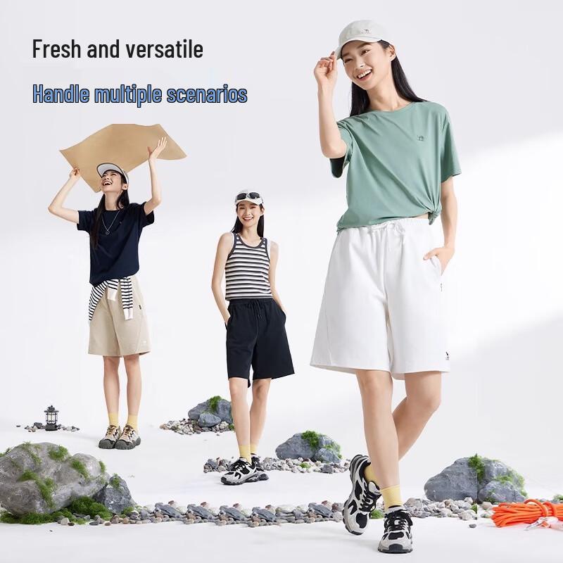 Camel Women's Casual Pure Cotton Knit Shorts